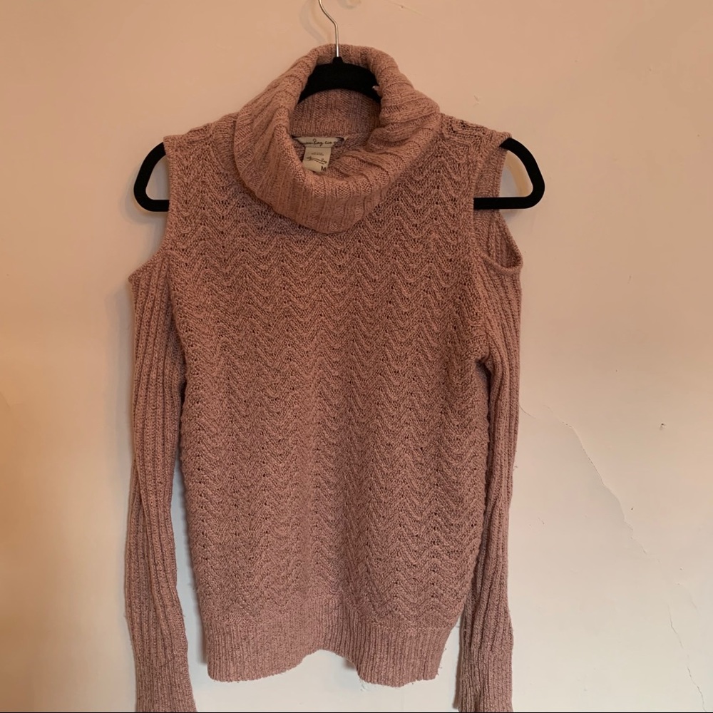 Off the shoulder turtleneck sweater
